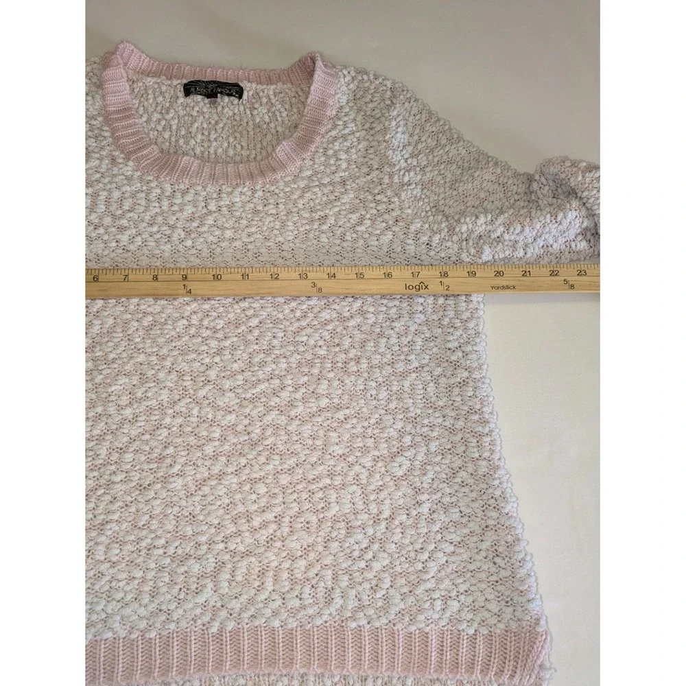 Almost Famous Women Pink Pullover Sweater XL Slub Textured Knit Cozy Loose Knit - Picture 3 of 9